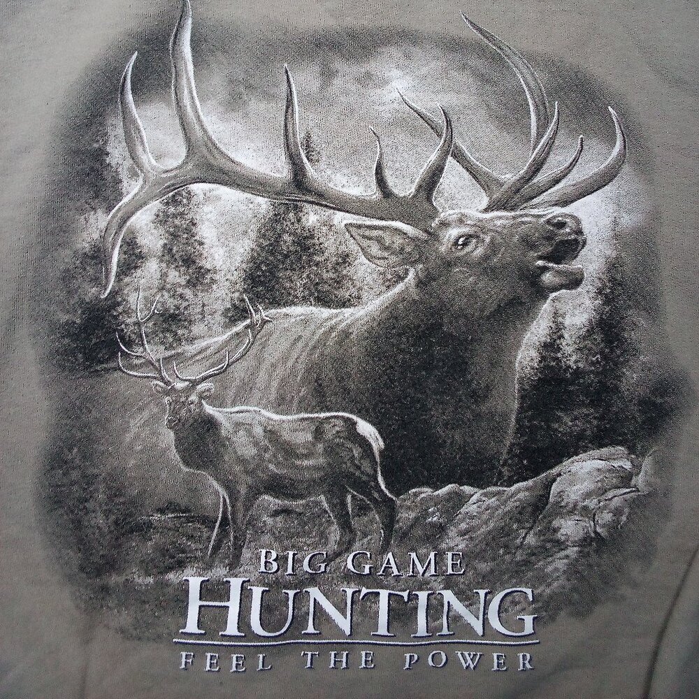 Vintage Big Game Hunting Feel The Power Crewneck Sweatshirt